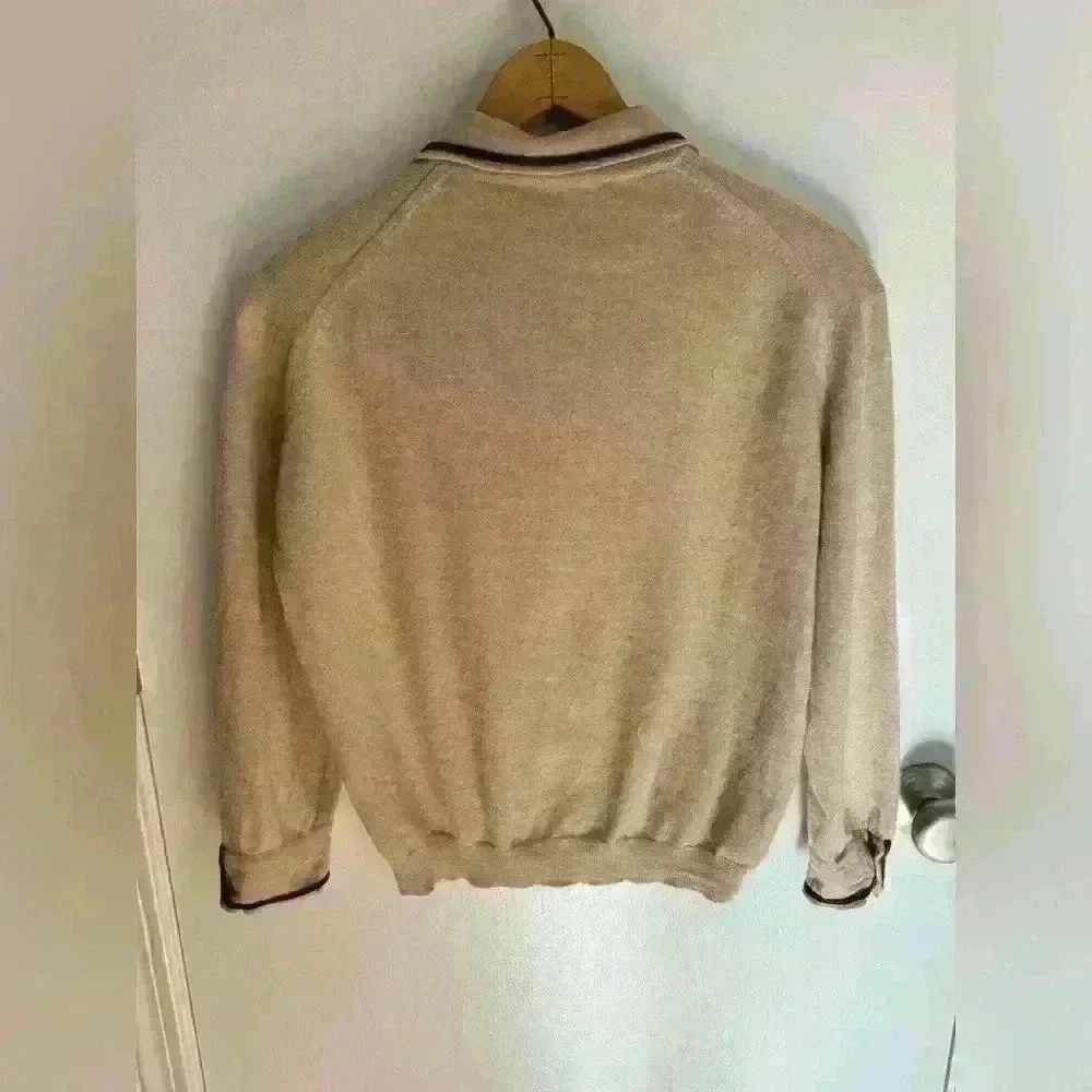 Vintage 1970’s Rare Jean Desses Sweater made in Paris France Brown Wool Cardigan - Picture 9 of 16